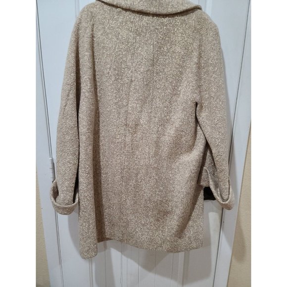 Coat VTG 1960s Betty Rose Green Wool Tweed Button Overcoat Long Womens Size xl - Picture 7 of 12